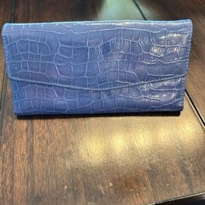 L. Erickson Croc Embossed Wallet- NEW